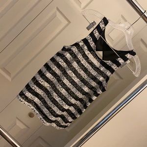 Lacy, black and whit stripes